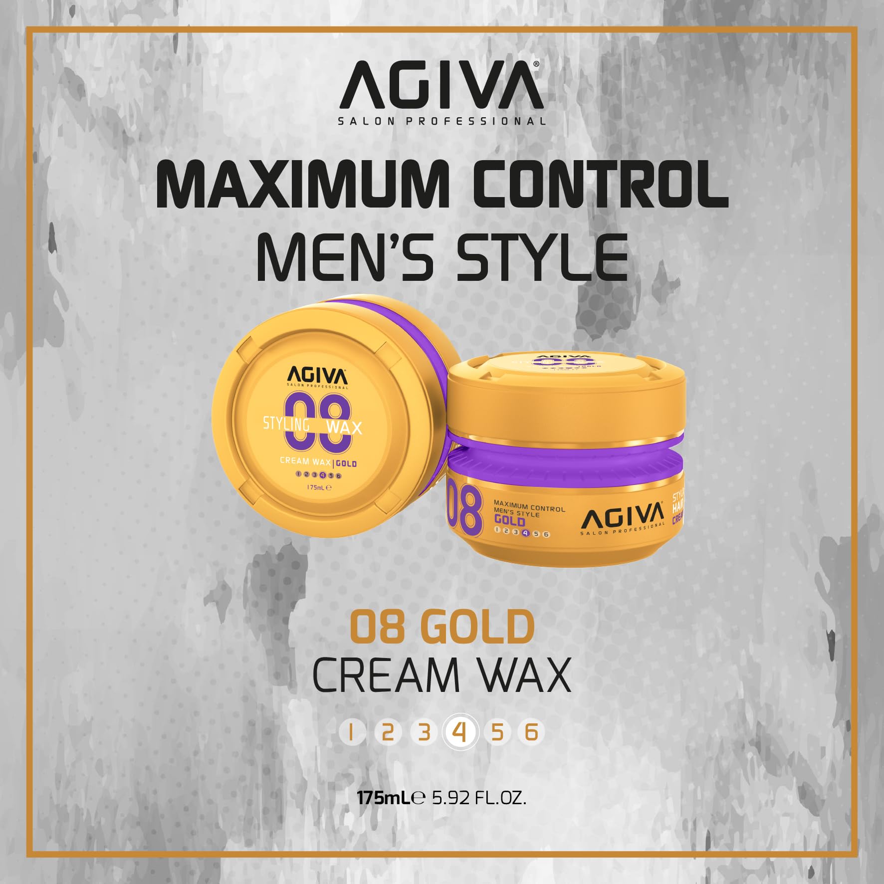 Professional 08 Gold Cream Wax 175ml (4 Pack) Hair Styling Wax