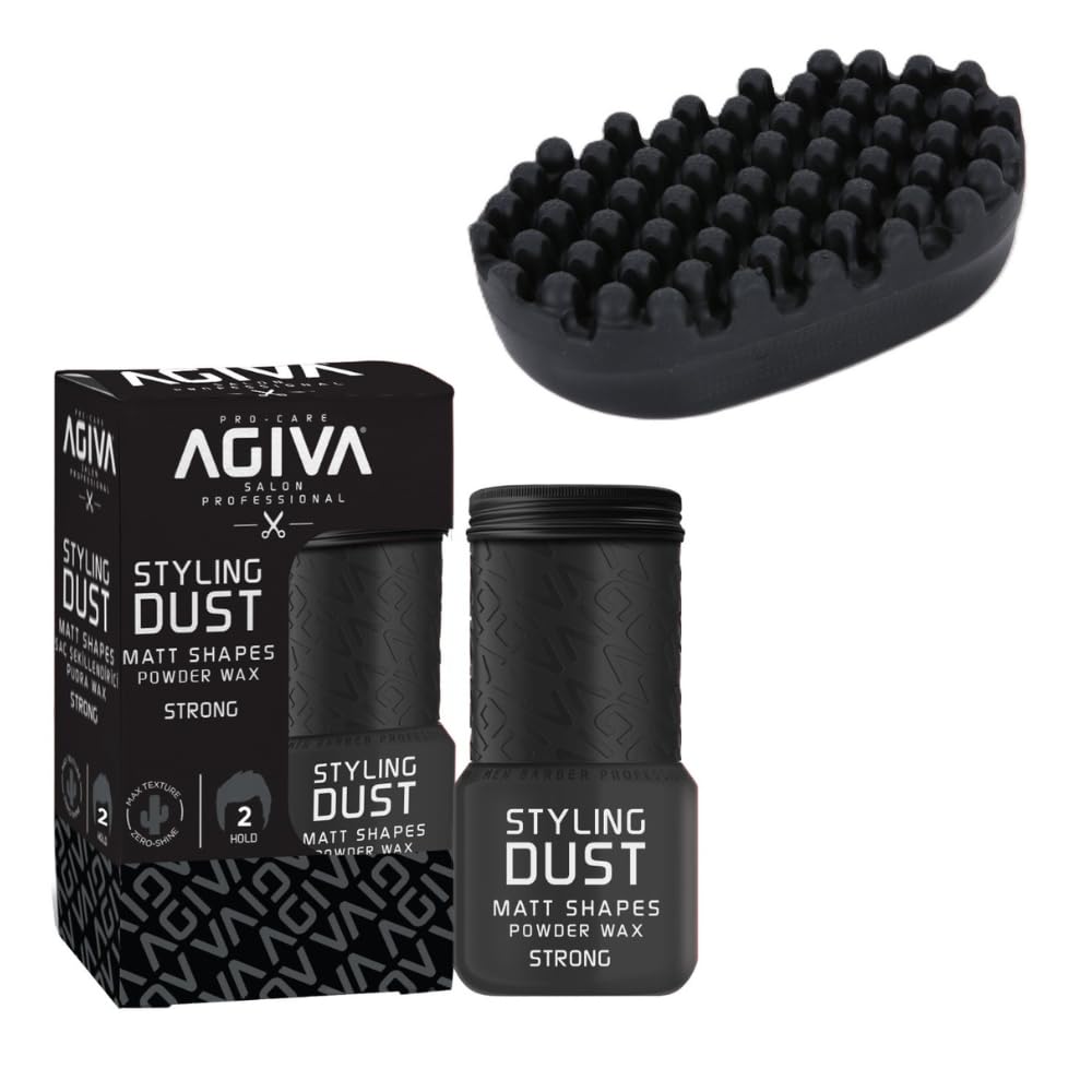 Twist Brush & Hair Styling Powder Wax Black #2 Strong Hold 0.71oz Volumizing Hair Powder for Men, Strong Hold & Matte Finish, Texture & Lift for Fine or Thin Hair